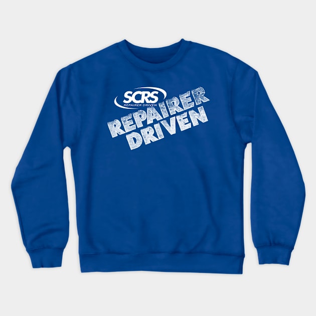 SCRS "REPAIRER DRIVEN" White Crewneck Sweatshirt by SCRS